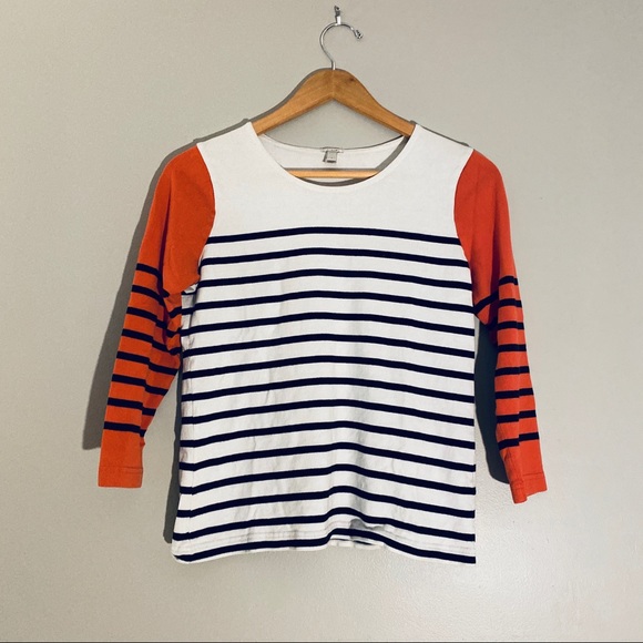 J Crew Color Block Striped Shirt - Picture 1 of 5